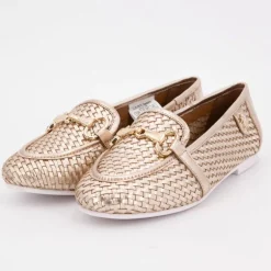 Mocassin cuir tissé cherry avec boucle Femme US POLO