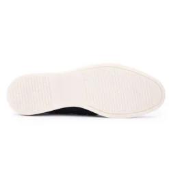 Mocassins cuir daim semelle blanche avec surpiqure blanche Homme PIERRE CARDIN