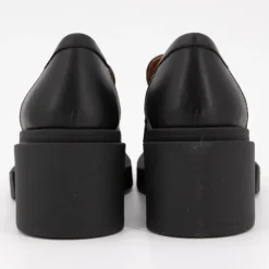 Mocassins noir à talons carrés cuir Femme ELVIO ZANON