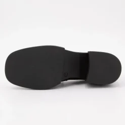 Mocassins noir à talons carrés cuir Femme ELVIO ZANON