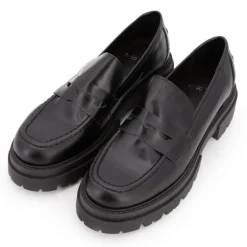 Mocassins noires cuir semelle épaisse Femme EXIT