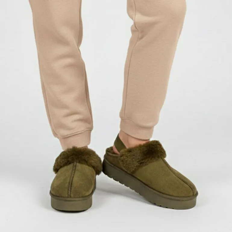 Mule fourree elastique derriere olympe Femme MANOUKIAN