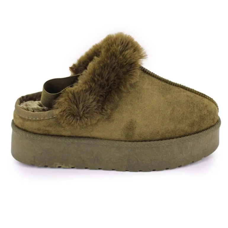 Mule fourree elastique derriere olympe Femme MANOUKIAN