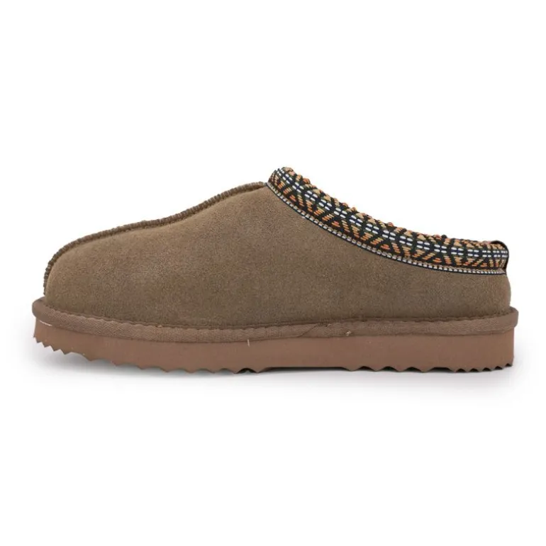 Mule fourrure bande liseré ethnique Femme KELARA