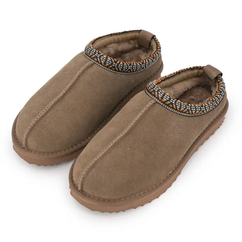 Mule fourrure bande liseré ethnique Femme KELARA