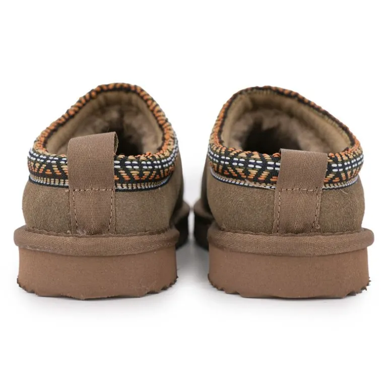 Mule fourrure bande liseré ethnique Femme KELARA