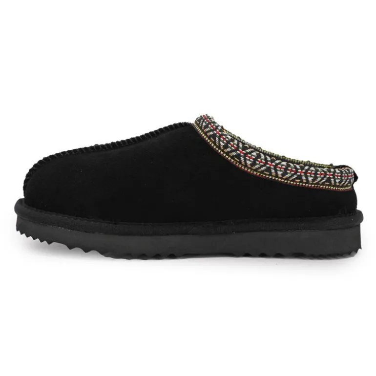 Mule fourrure bande liseré ethnique Femme KELARA