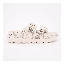 Mule nuon beige avec motifs noir 36/41 Femme LAURA VITA