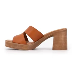 Mules à talons cuir marron Femme CARLA TORTOSA