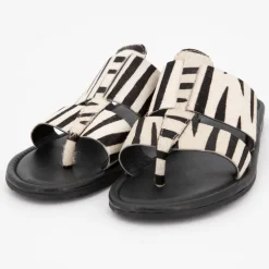 Mules Arela cuir imprimé zébré Femme DEELUXE 74