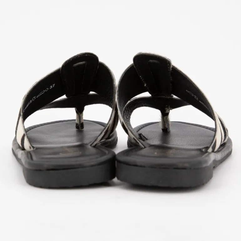 Mules Arela cuir imprimé zébré Femme DEELUXE 74