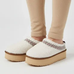 Mules basses mouton avec broderie Femme KELARA