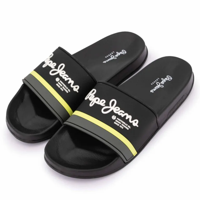Mules Black bandes jaune et grise t40/45 Homme PEPE JEANS