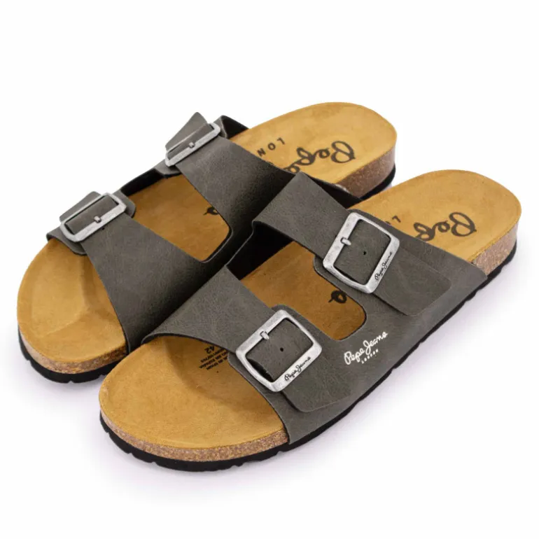 Mules boucle plate double bride uni Homme PEPE JEANS