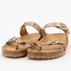 Mules cairon cafe motif serpent effet gold Femme I AM