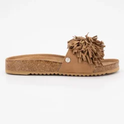 Mules camel Natou avec pompons Femme DEELUXE 74