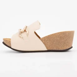 Mules compensées beige soleil avec bijoux Femme SCHOLL