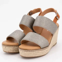 Mules compensées cordes spritz lanières Femme DEELUXE 74