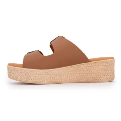 Mules compensées double boucle semelle épaisse effet corde Femme BIOSTOCK