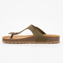 Mules cuir entre doigt kaki Femme I AM