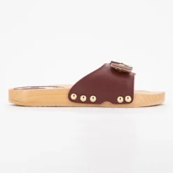 Mules cuir pescura bordeaux starlight semelle effet bois Femme SCHOLL