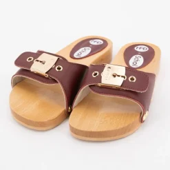 Mules cuir pescura bordeaux starlight semelle effet bois Femme SCHOLL