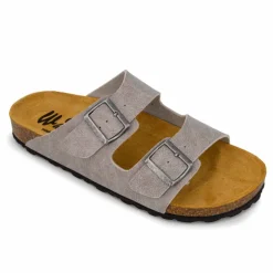 Mules cuir toile légère double bride Homme WHY LAND