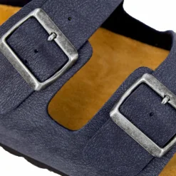 Mules cuir toile légère double bride Homme WHY LAND