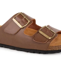 Mules cuir toile légère double bride Homme WHY LAND