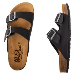 Mules cuir toile légère double bride Homme WHY LAND