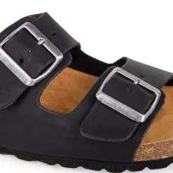 Mules cuir toile légère double bride Homme WHY LAND