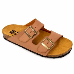 Mules cuir toile légère double bride Homme WHY LAND