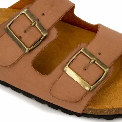 Mules cuir toile légère double bride Homme WHY LAND