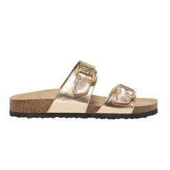 Mules double boucle doré cuir synthétique Femme ONLY