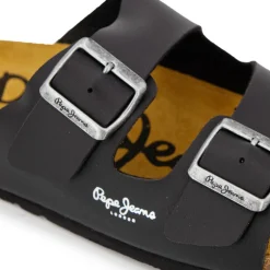 Mules double bride cuir boucle dorée Homme PEPE JEANS