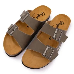 Mules double bride cuir boucle dorée Homme PEPE JEANS