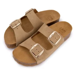 Mules double brides compensée en daim Femme I AM