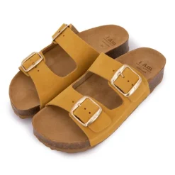 Mules double brides compensée en daim Femme I AM