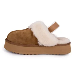 Mules en cuir fourrées avec élastique Femme KELARA