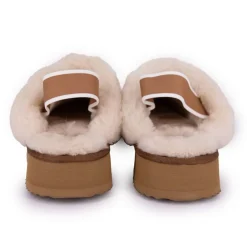 Mules en cuir fourrées avec élastique Femme KELARA