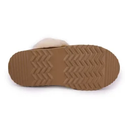 Mules en cuir fourrées avec élastique Femme KELARA