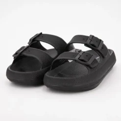 Mules en plastique double brides à boucles semelle épaisse Femme AMERICAN COLLEGE