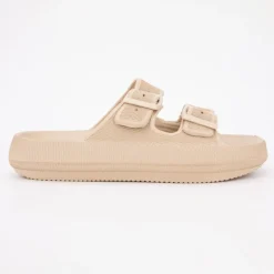 Mules en plastique double brides à boucles semelle épaisse Femme AMERICAN COLLEGE