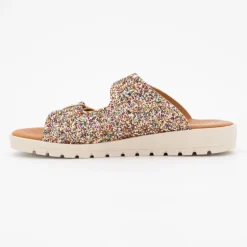 Mules glitter arc en ciel platino double boucle Enfant CARLA TORTOSA