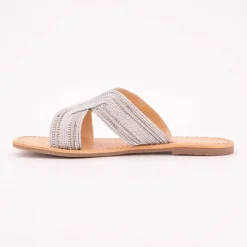 Mules habana argent avec strass Femme LES TROPEZIENNES PAR M.BELARBI