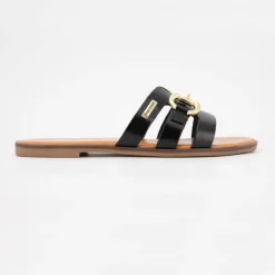 Mules hamia tan avec boucle dorée Femme LES TROPEZIENNES PAR M.BELARBI