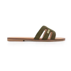 Mules Hamiga kaki semelle gravée Femme LES TROPEZIENNES PAR M.BELARBI