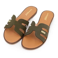 Mules Hamiga kaki semelle gravée Femme LES TROPEZIENNES PAR M.BELARBI