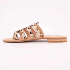 Mules Hikamul léopard en cuir Femme LES TROPEZIENNES PAR M.BELARBI