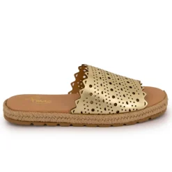 Mules laminado gold semelle corde Femme PINAZ